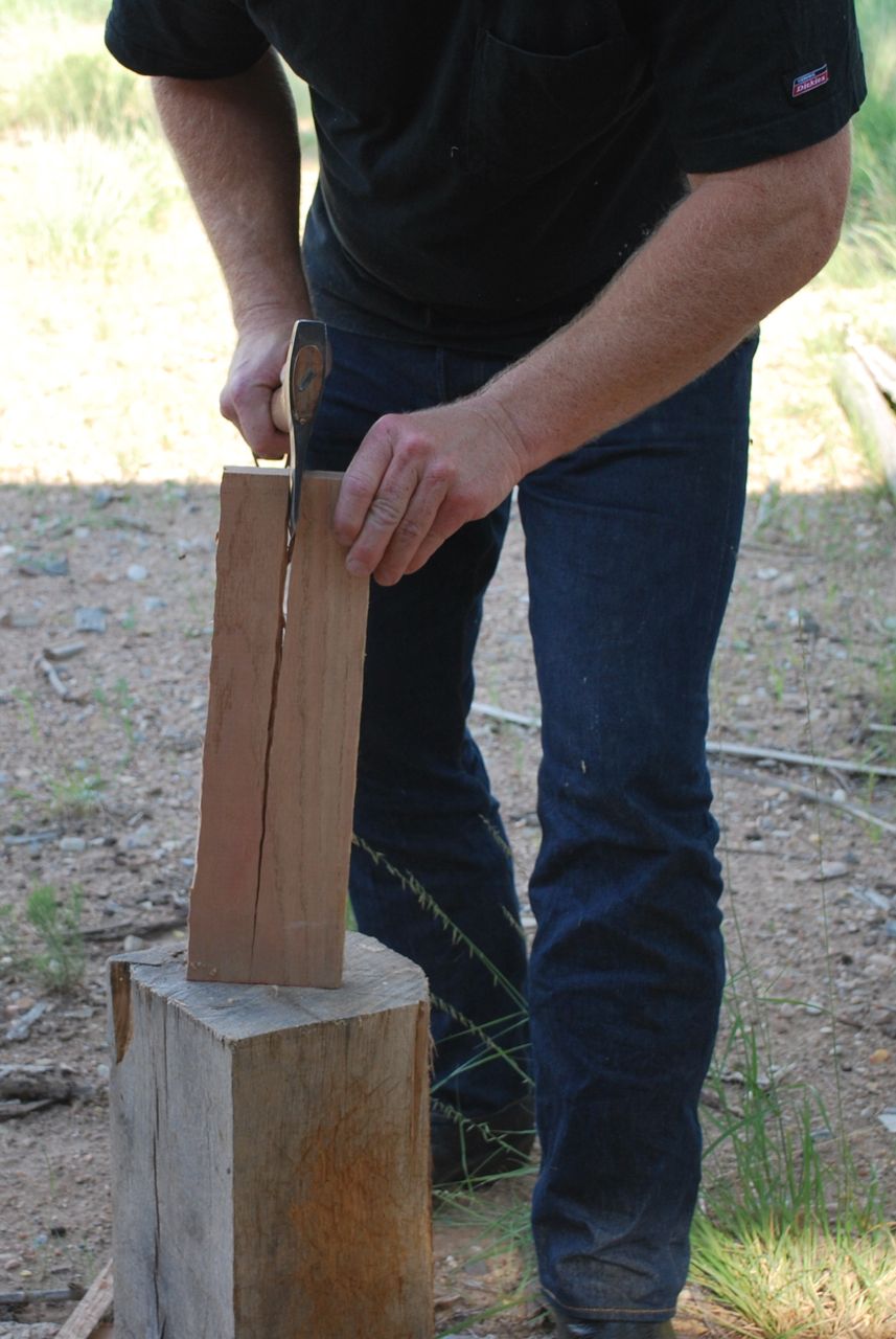 Halving and halving again to make straight grained boards.