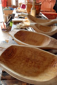 row of bowls