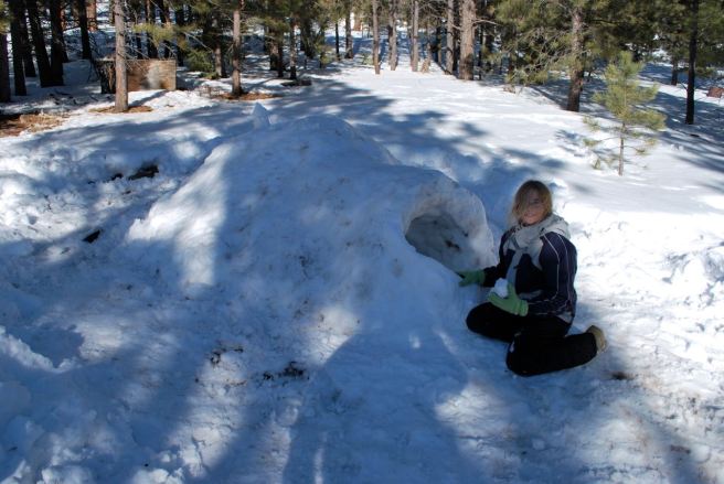 Working on the wind wall.